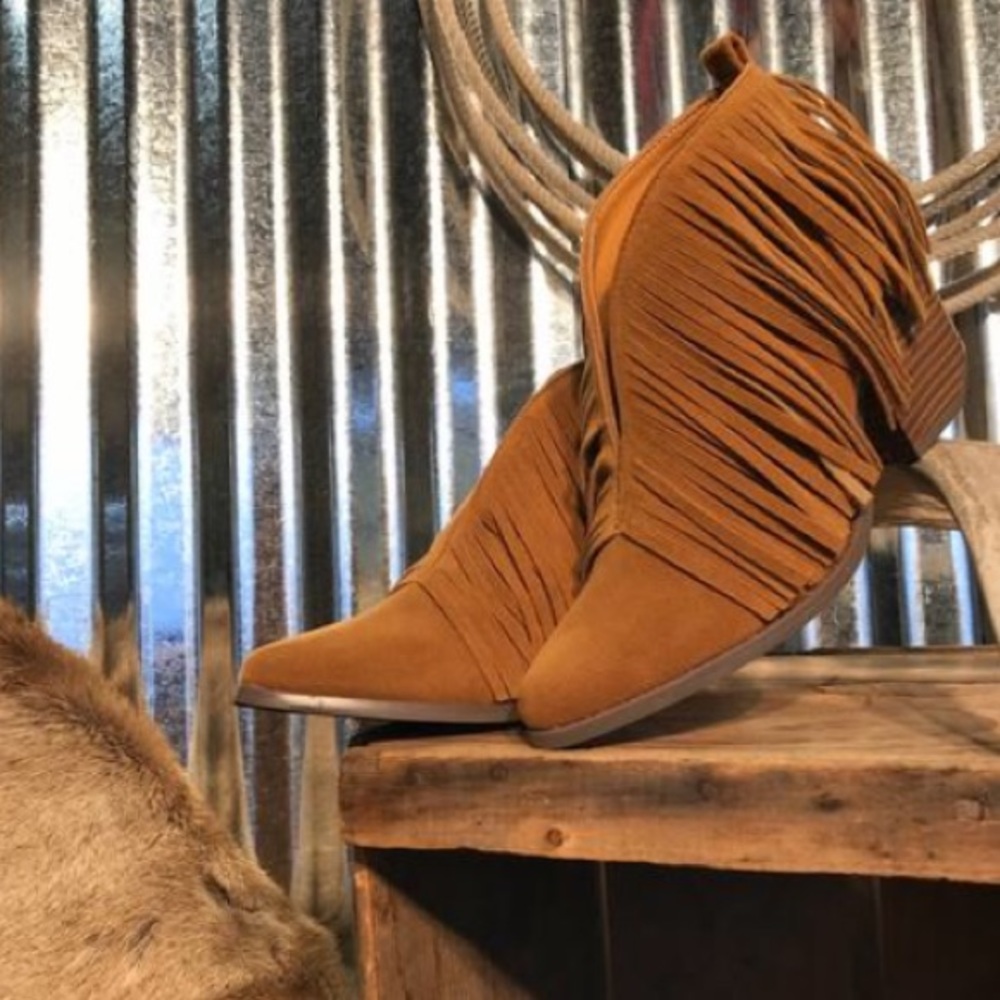 Womens Fringe Western Booties